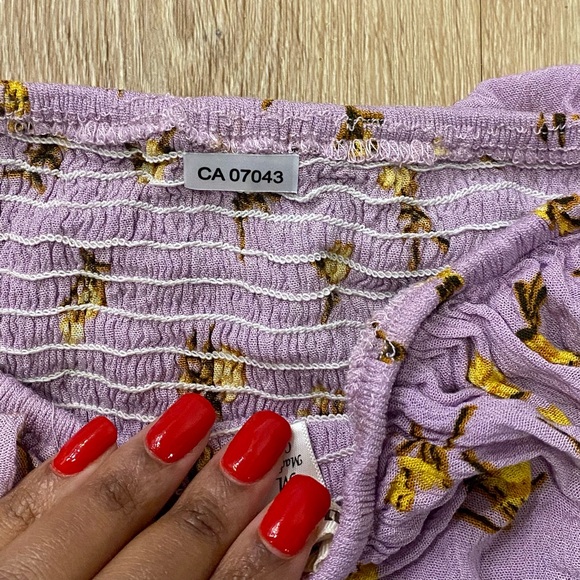 Cute Purple Floral Crop Top, great condition. - Picture 6 of 8